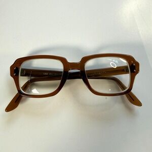 Vintage USS Military Issued BCG S9 Eyeglasses Frames Brown 48-20 4 1/2 - 5 3/4
